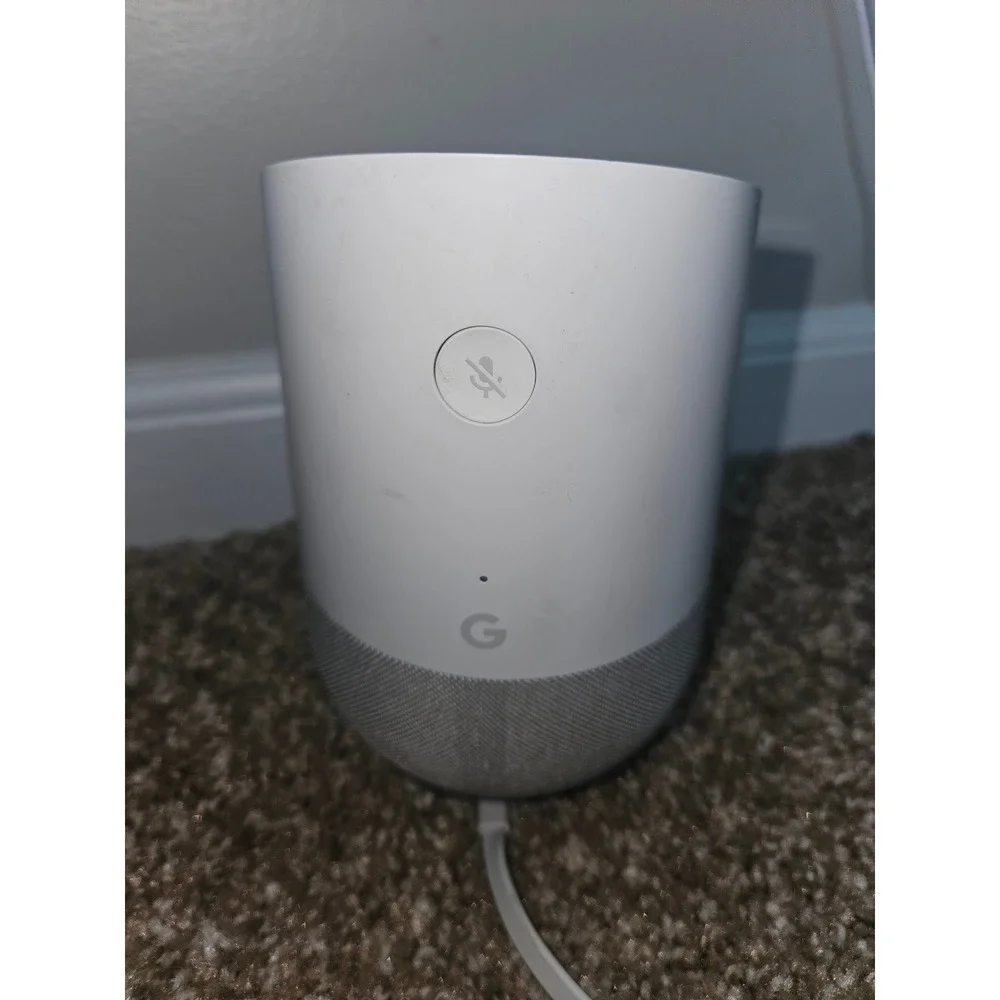 Google Home Smart Speaker White Slate Fabric Base Model A4R-HOME with Power Cord